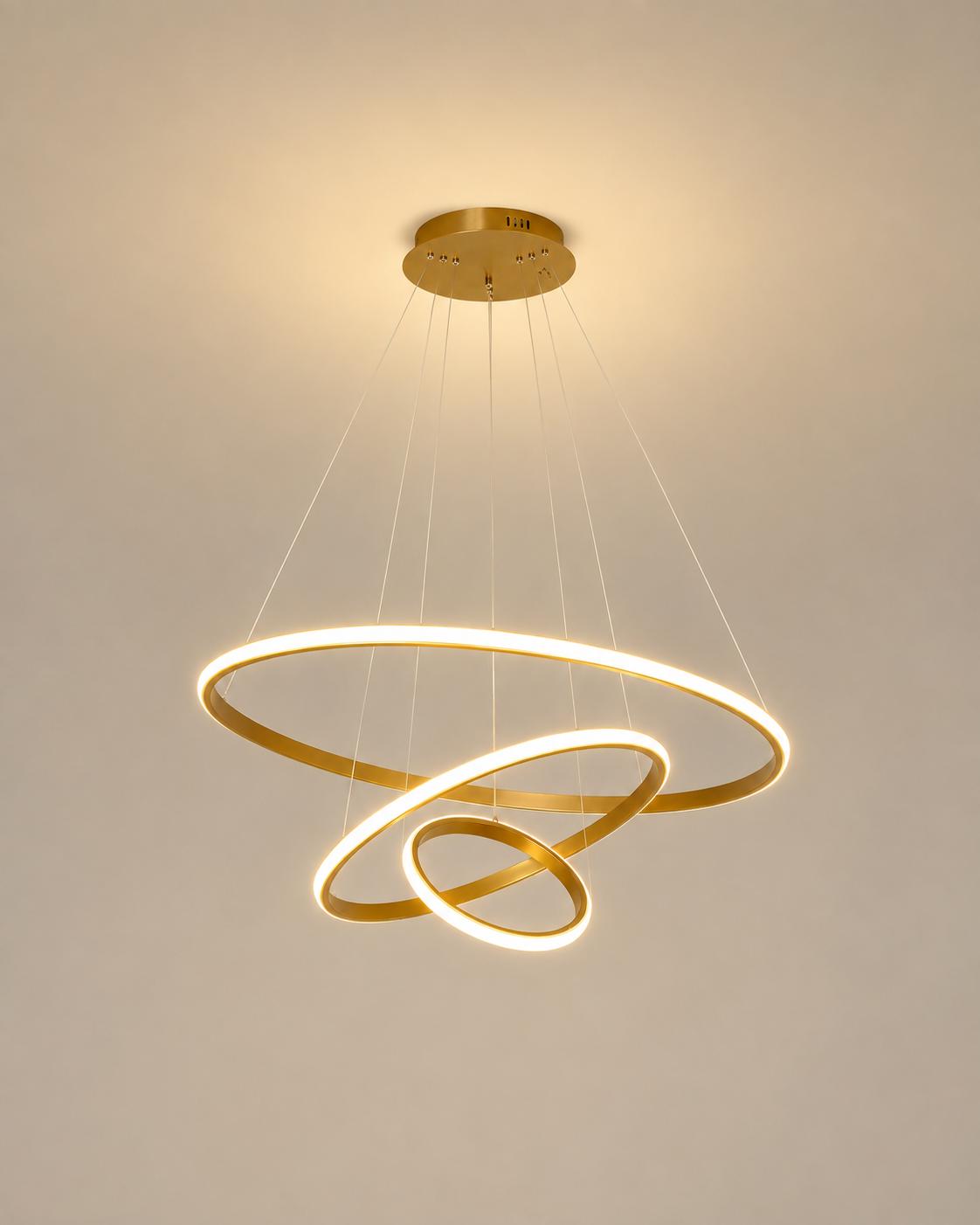 Lustre LED Design 3 Anneaux – Élégance Moderne