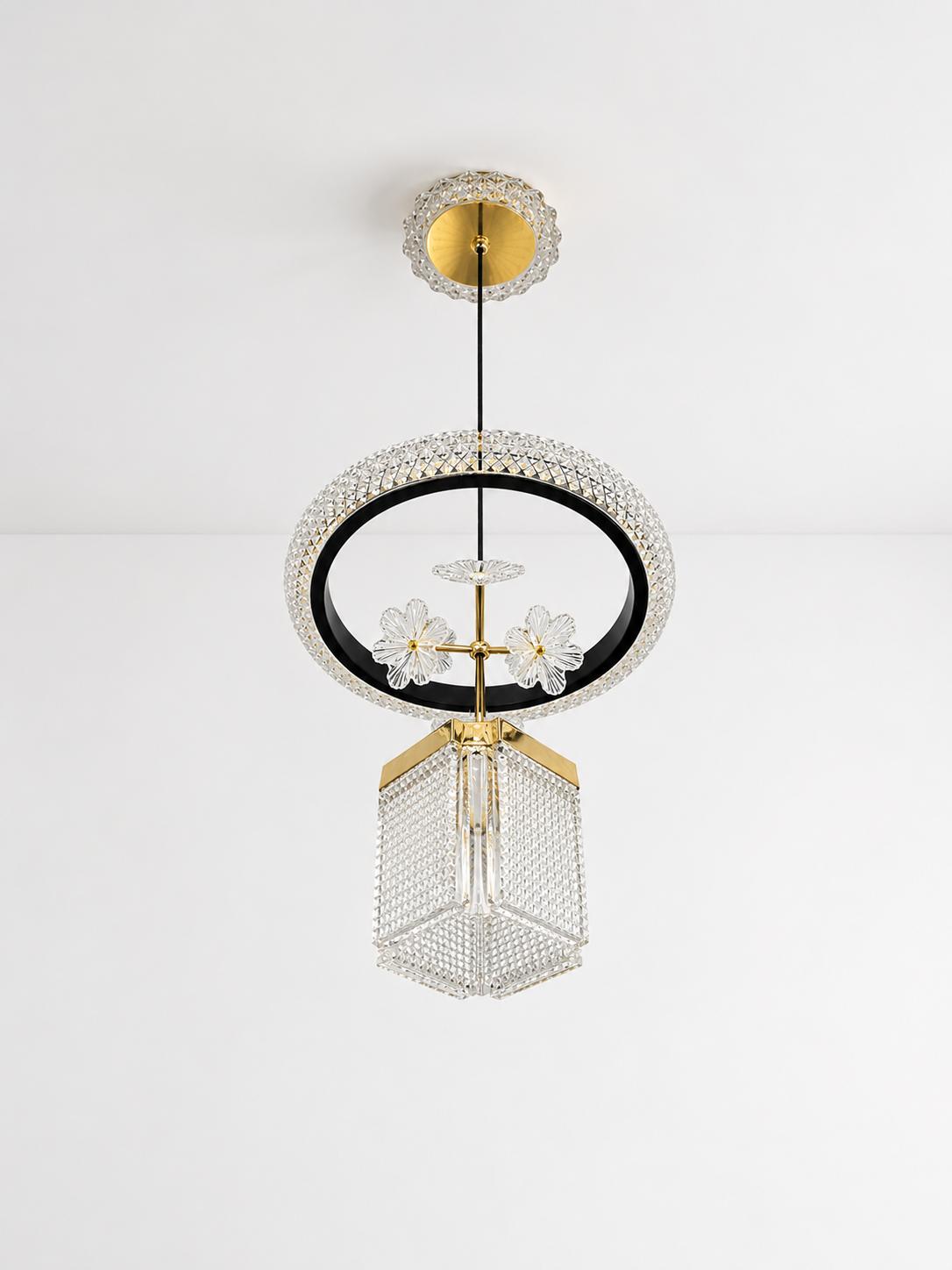 Suspension LED Cristal Élégance – Design Floral Moderne