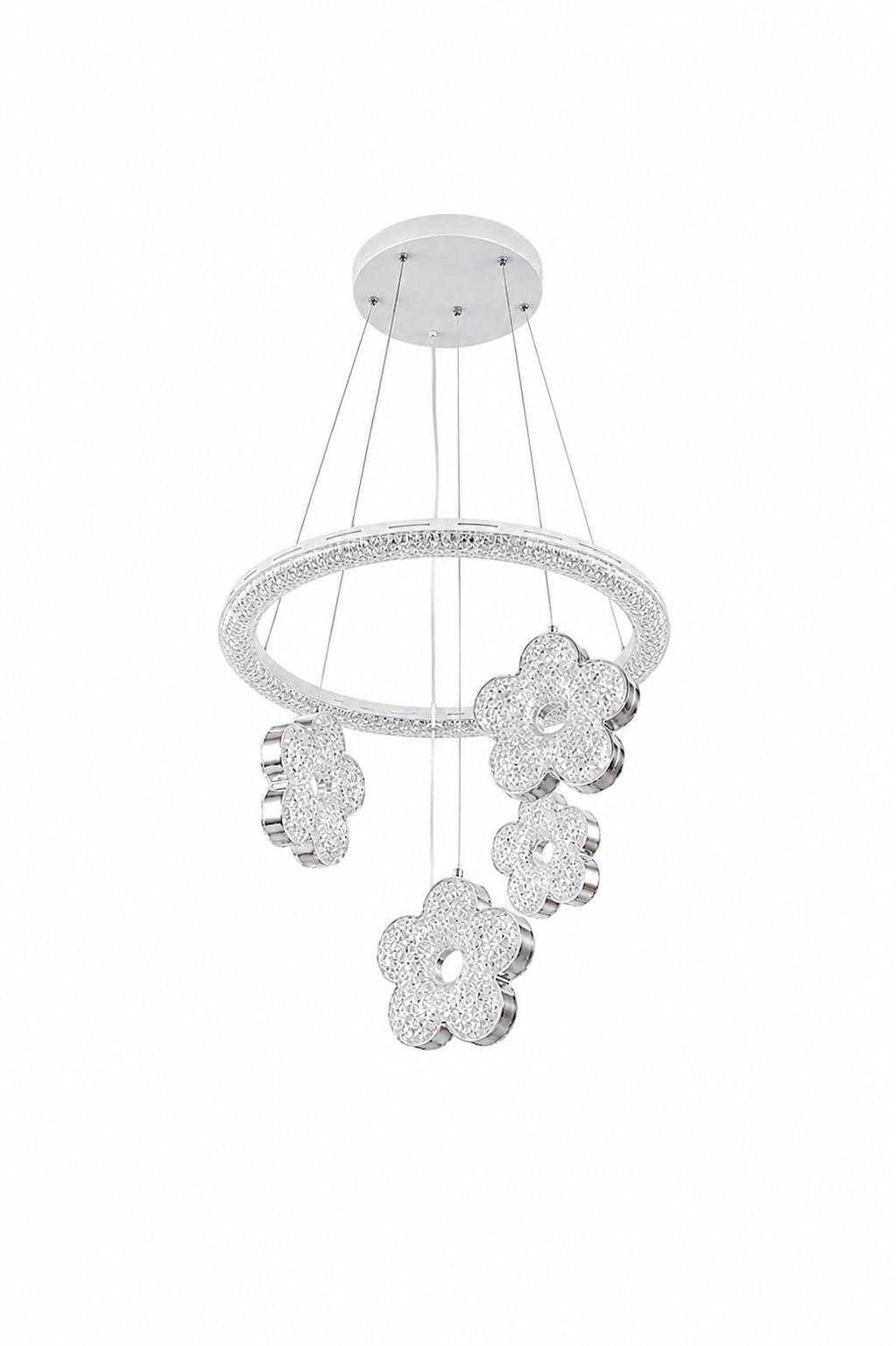 Suspension LED Cristal Florale – Design Moderne