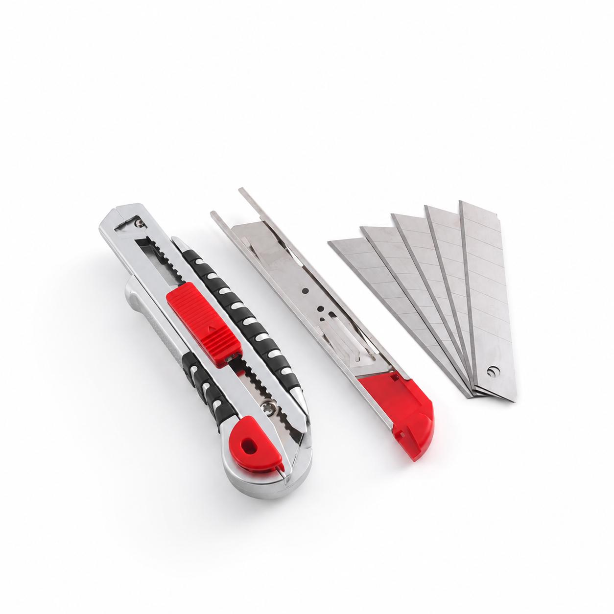 Cutter professionnel avec 5 lames de rechange