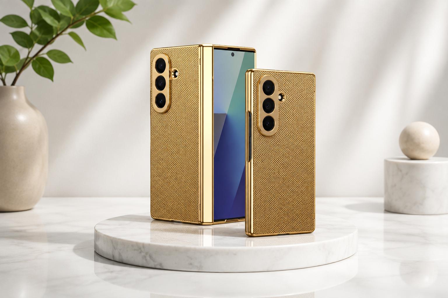 Coque silicone Luxe pour SAMSUNG ZFOLD 6 Pliable – Dorée