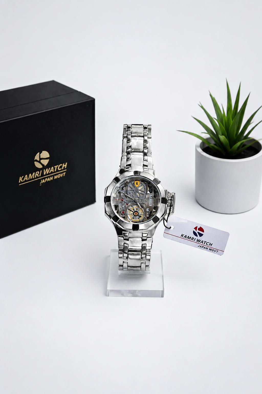 Montre KAMRI Skeleton – Élégance & Mécanisme apparent