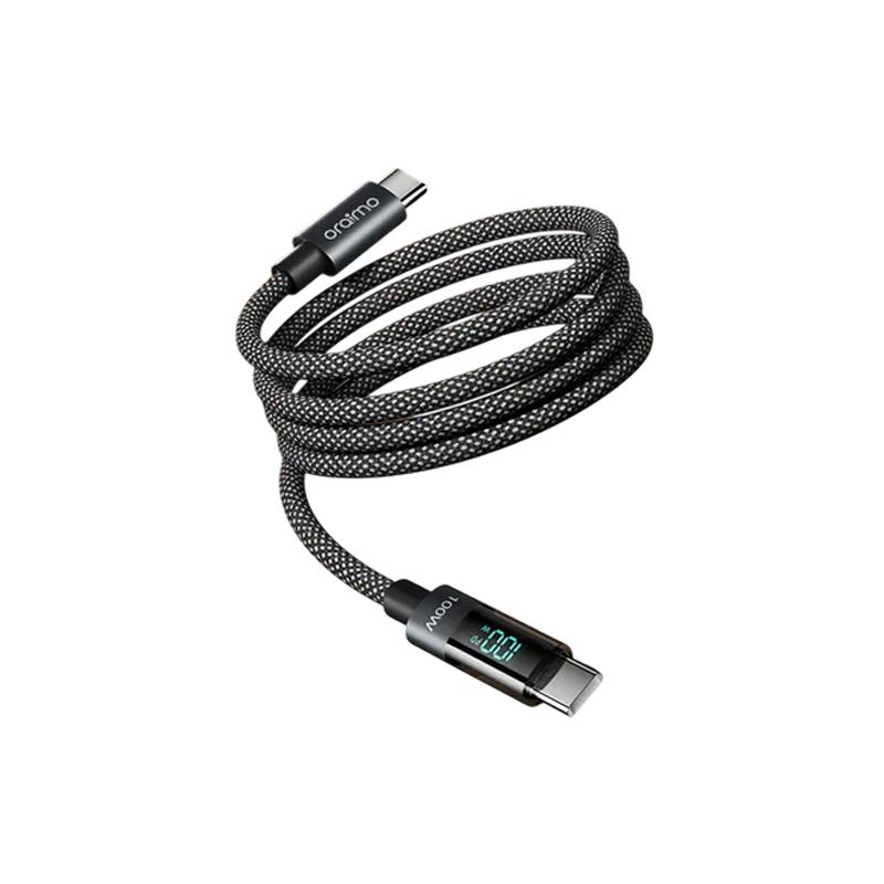 Cable Oraimo DigiLine OCD-175CC – Câble USB-C vers USB-C 100W avec affichage numérique