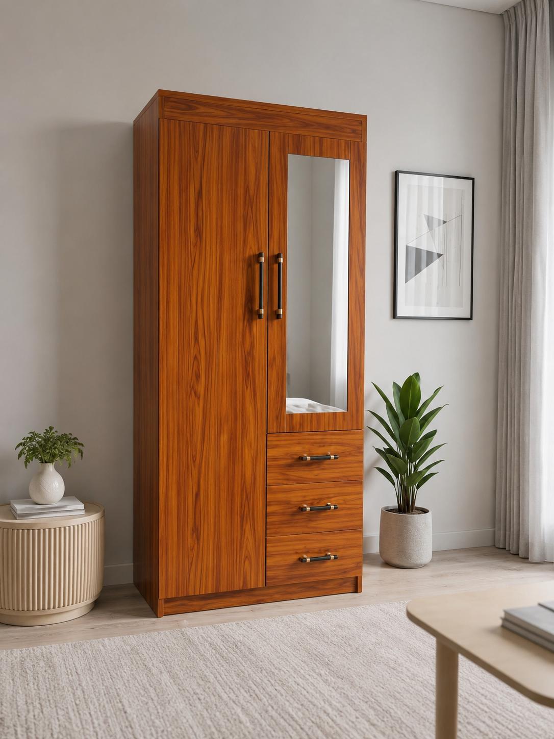 Armoire 2 portes avec miroir – Élégance et praticité